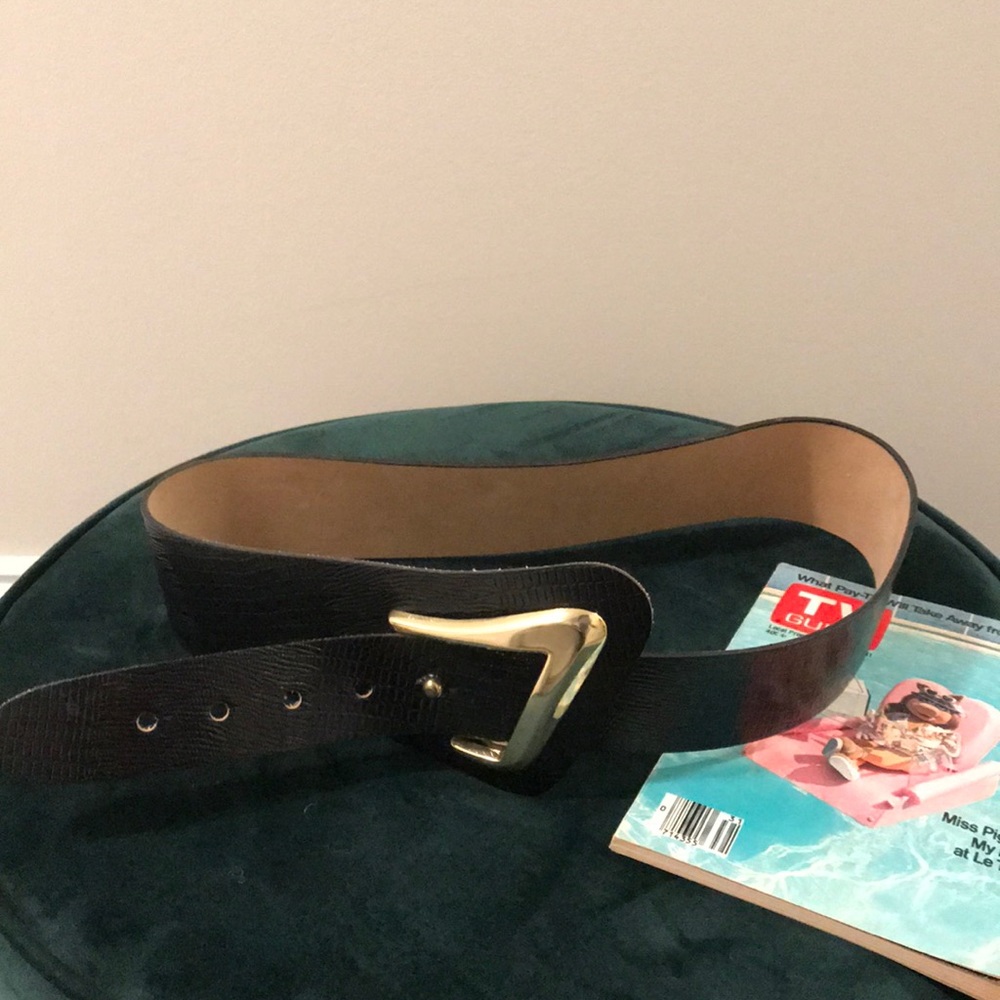 80s vintage black tortoise shell belt